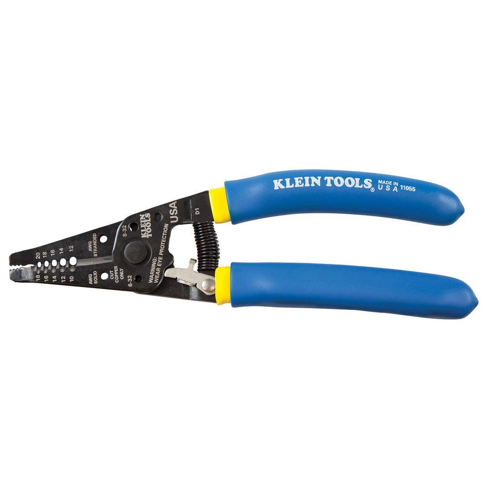 Klein Tools Solid And Stranded Copper Wire Stripper And Cutter, Model 11055