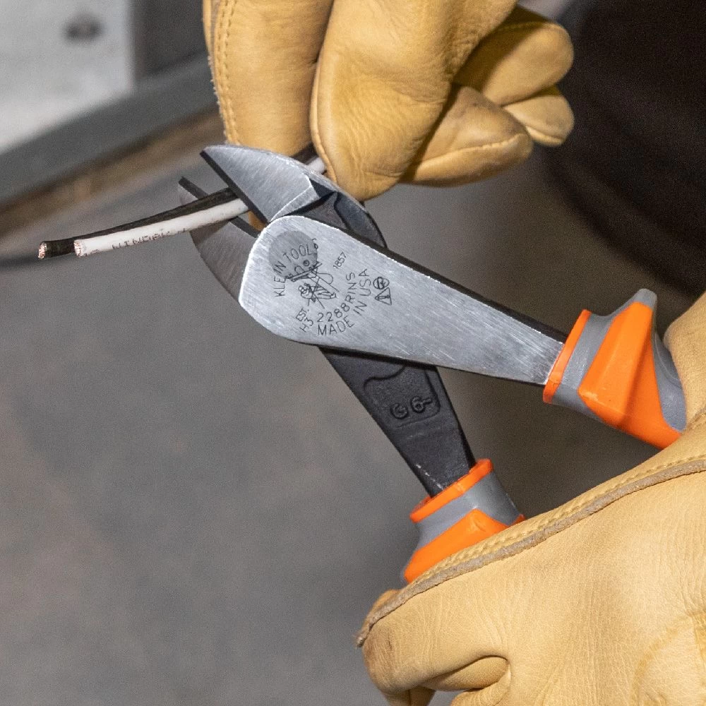 Klein Tools Insulated Diagonal Cutting Pliers, High Leverage, 8-Inch, Model 2288RINS* - Image 3