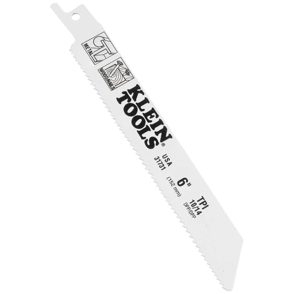 Klein Tools 6-Inch Reciprocating Saw Blades, 10/14 TPI, 5-Pack, Model 31731* - Image 2