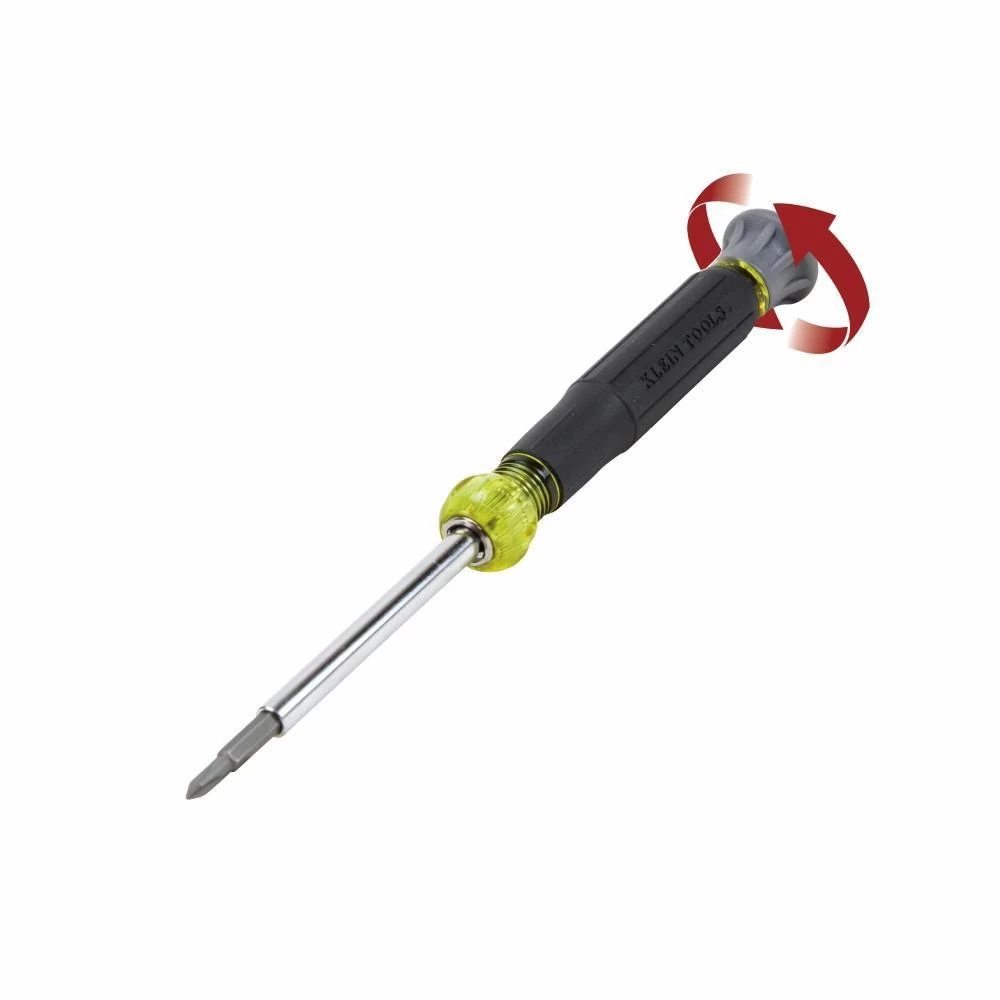 Klein Tools 4-in-1 Multi-Bit Electronics Screwdriver, Phillips, Slotted Bits, Model 32581 - Image 3