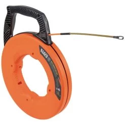 Klein Tools Multi-Groove Fiberglass Fish Tape With Spiral Steel Leader, 100-Foot, Model 56380*