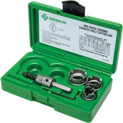 Greenlee 5-Piece Quick Change Stainless Steel Hole Cutter Kit, Model 655
