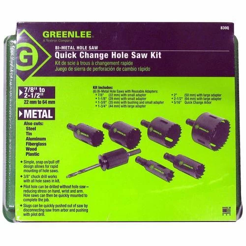 Greenlee Quick Change Bi-Metal Hole Saw Kit, Model 830Q - Image 3