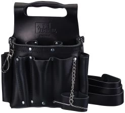 IDEAL Tuff Tote Tool Pouch With Strap Premium Black Leather, Model 35-950BLK