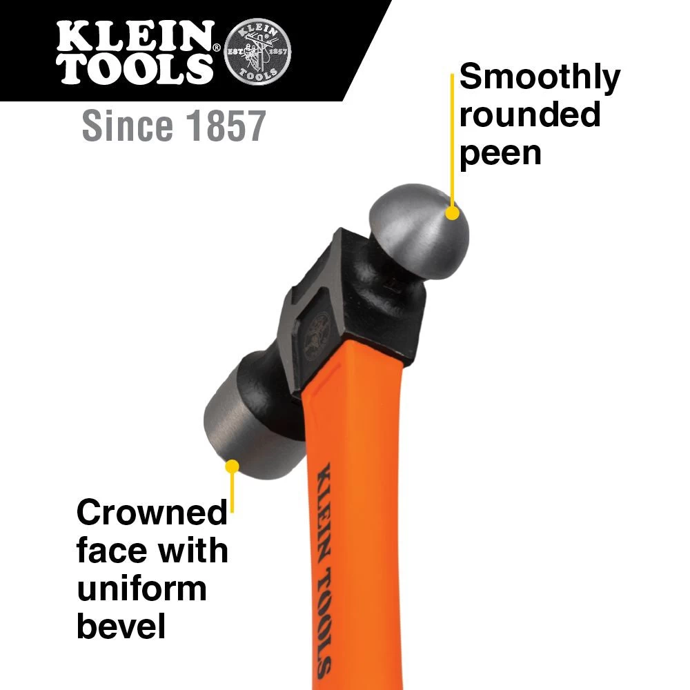 Klein Tools Ball-Peen Hammer, 32-oz, 15" Length, Model H80332* - Image 2