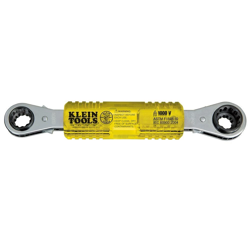 Klein Tools Lineman's Insulating 4-in-1 Box Wrench, Model KT223X4-INS*