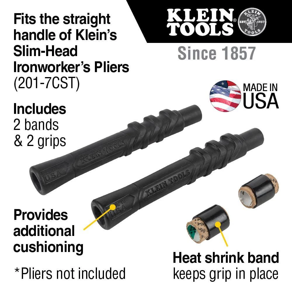 Klein Tools Comfort Grip Kit For Slim-Head Ironworker's Pliers, 2-Pack, Model M200ST* - Image 2