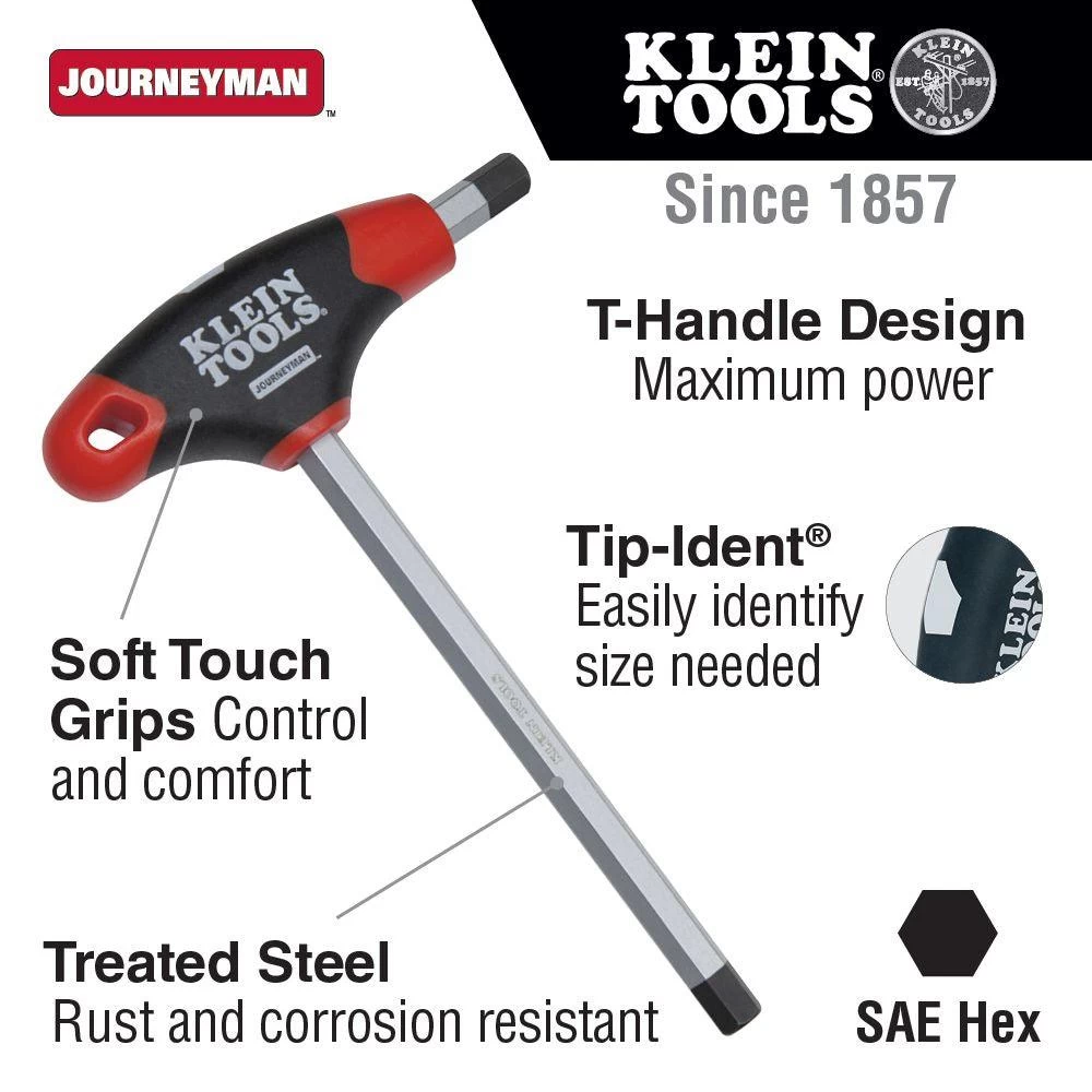 Klein Tools 1/2-Inch Hex Journeyman T-Handle 6-Inch, Model JTH6E17* - Image 2